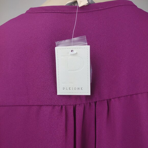 NWT Pleione purple long sleeve V-Neck blouse top ladies XL X-Large - Picture 5 of 10